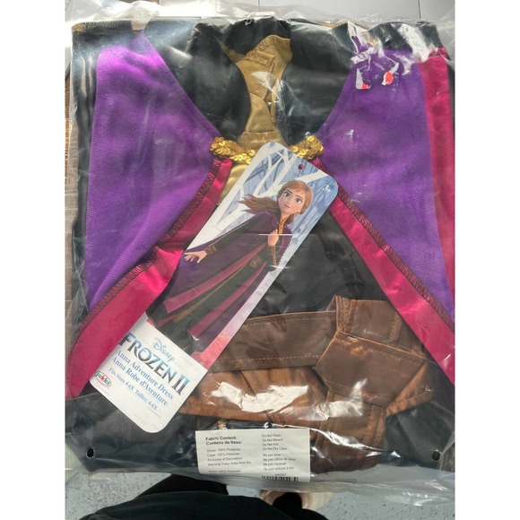 Disney Frozen II 2 Anna Adventure Dress Robe Girls Costume Size 4-6X - Picture 2 of 7